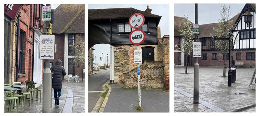 A collage of the exterior signage around the city.